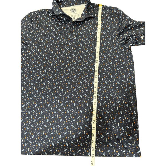 Flag & Anthem Polo Shirt MadeFlex Short Sleeve Navy Blue Cocktail Mens Size L - Picture 7 of 7